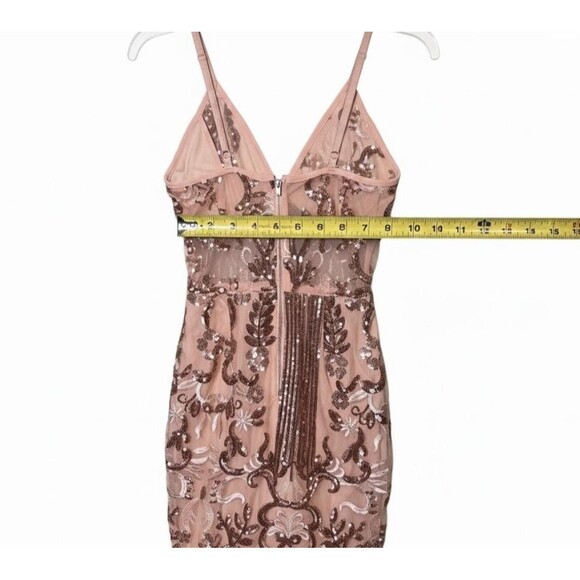 PrettyLittleThing Dress Womens 0 Pink Sequin Bodycon Mini Cocktail Party Event - Picture 4 of 9